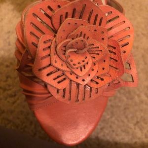 Adrienne Vittadin Peach /coral leather sandals